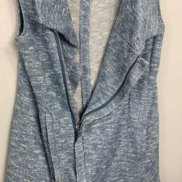 For Cynthia Blue Zip Up Collared Sleeveless Knit Vest Casual Layer Cozy Top S - Picture 5 of 8